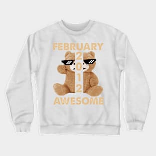 February 2012 Awesome Bear Cute Birthday Crewneck Sweatshirt